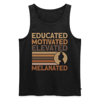 Instruit Motivé Élevé Mélané - Débardeur bio Premium Homme - noir - Devant - AI Model Male 178 light (178cm)