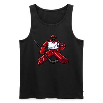 Ice Hockey Goalie Goalie - Men's Premium Organic Tank Top - black - Front - Michal (187cm)