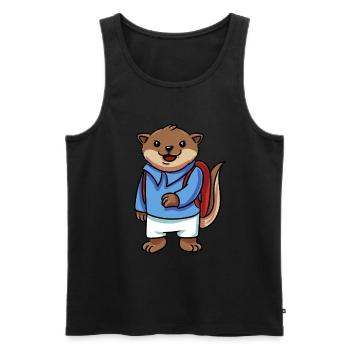 Otter goes to school - Men's Premium Organic Tank Top - black - Front - AI Model Male 178 light (178cm)