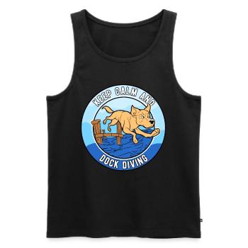 Keep Calm And Dock Diving - Männer Premium Bio Tank Top - Schwarz - Vorne - AI Model Male 178 light (178cm)