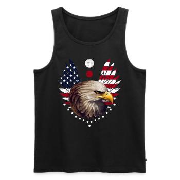 Bald Eagle American Flag US Flag Patriotic Animal - Men's Premium Organic Tank Top - black - Front - AI Model Male 178 light (178cm)