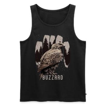 Buzzard Bird Watching Vintage Ornithologist - Männer Premium Bio Tank Top - Schwarz - Vorne - AI Model Male 178 light (178cm)