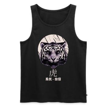 Chinese New Year Of The Tiger Japanese Aesthetic Z - Men's Premium Organic Tank Top - black - Front - Michal (187cm)