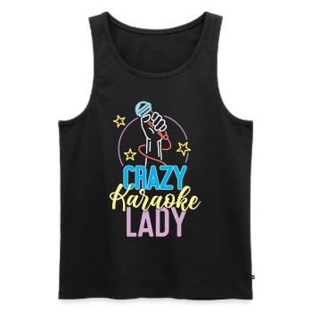 Karaoke Singer 80s Retro Crazy - Männer Premium Bio Tank Top - Schwarz - Vorne - Michal (187cm)