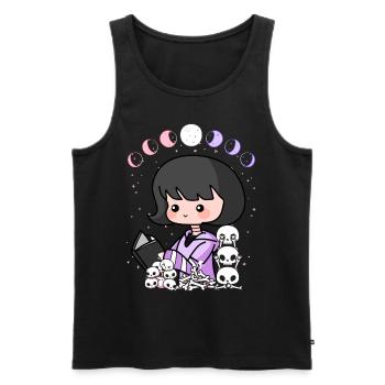 Pastel Goth Girl Anime Sorcière Dark Academia - Débardeur bio Premium Homme - noir - Devant - Michal (187cm)