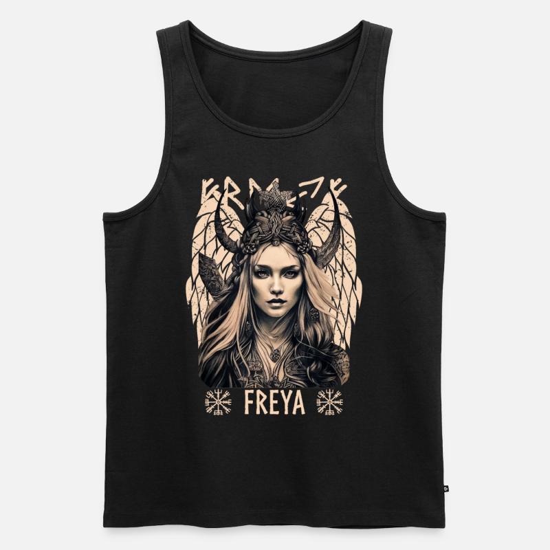 Dea vichinga Freya Shieldmaiden Mitologia celtica - Canottiera ecologica premium da uomo - nero
