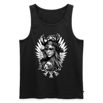 Viking Goddess Freya Nordic Norse Mythology - Männer Premium Bio Tank Top - Schwarz - Vorne - AI Model Male 178 light (178cm)