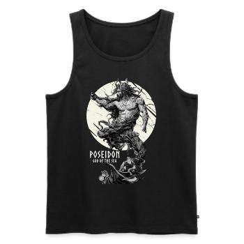 God Of The Sea Poseidon Greek Mythology Gods - Männer Premium Bio Tank Top - Schwarz - Vorne - Michal (187cm)