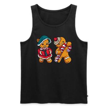 Christmas Gingerbread - Men's Premium Organic Tank Top - black - Front - AI Model Male 178 light (178cm)