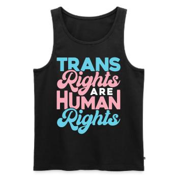 Les droits des transgenres sont des droits humains - Débardeur bio Premium Homme - noir - Devant - AI Model Male 178 light (178cm)