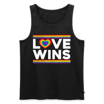 Love Wins - Men's Premium Organic Tank Top - black - Front - AI Model Male 178 light (178cm)