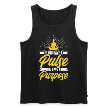 If You Have A Pulse You Have A Prupose - Männer Premium Bio Tank Top - Schwarz - Vorne - AI Model Male 178 light (178cm)