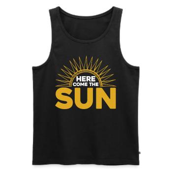 Here Come The Sun - Männer Premium Bio Tank Top - Schwarz - Vorne - AI Model Male 178 light (178cm)