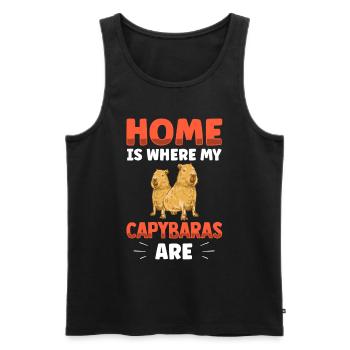 Zuhause ist wo mein Capybara ist Capybaras - Männer Premium Bio Tank Top - Schwarz - Vorne - Michal (187cm)