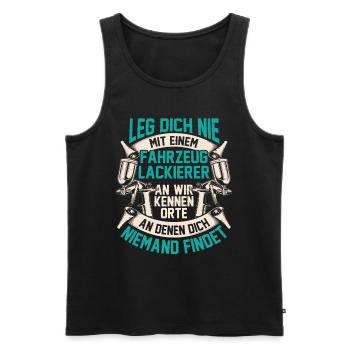 Nicht mit Fahrzeuglackierer anlegen Autolackierer - Männer Premium Bio Tank Top - Schwarz - Vorne - Michal (187cm)