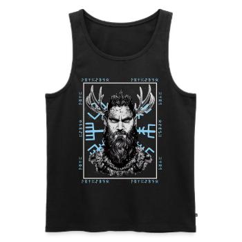Viking Giant Frost Ymir Viking Mythologie Norse - Débardeur bio Premium Homme - noir - Devant - AI Model Male 178 light (178cm)