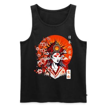 Amaterasu Omikami déesse japonaise shinto soleil - Débardeur bio Premium Homme - noir - Devant - AI Model Male 178 light (178cm)