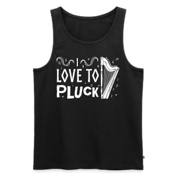 I Love To Pluck Funny Harpist Humor Orchestra Musi - Männer Premium Bio Tank Top - Schwarz - Vorne - AI Model Male 178 light (178cm)