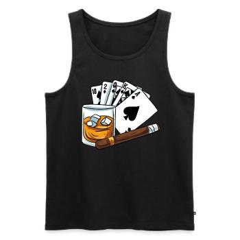 Whisky Glas - Männer Premium Bio Tank Top - Schwarz - Vorne - Michal (187cm)