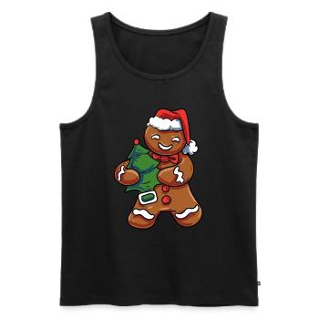Vintage Gingerbread - Men's Premium Organic Tank Top - black - Front - AI Model Male 178 light (178cm)