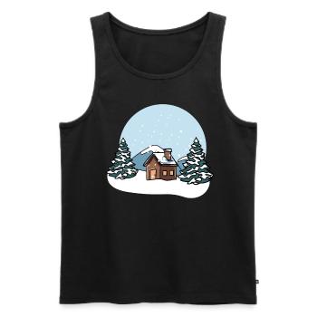 Winterlandschaft Schnee - Männer Premium Bio Tank Top - Schwarz - Vorne - AI Model Male 178 light (178cm)