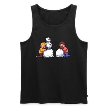 Snowman - Men's Premium Organic Tank Top - black - Front - Michal (187cm)