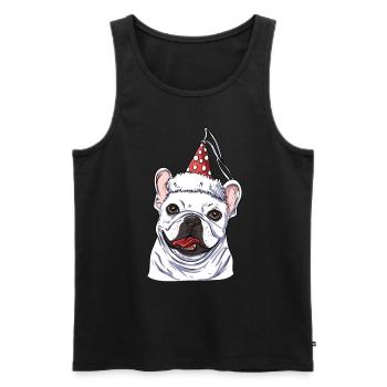 Français Bulldog - Débardeur bio Premium Homme - noir - Devant - Michal (187cm)
