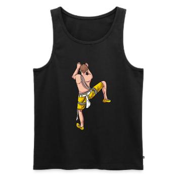 Mountaineer Climbing Climbing Wall - Men's Premium Organic Tank Top - black - Front - AI Model Male 178 light (178cm)