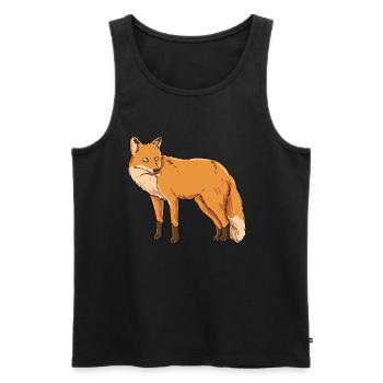 Fox Cunning Wildlife - Men's Premium Organic Tank Top - black - Front - AI Model Male 178 light (178cm)