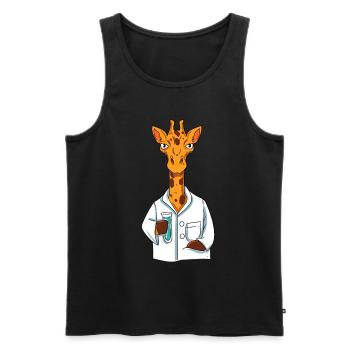 Scientifique girafe - Débardeur bio Premium Homme - noir - Devant - AI Model Male 178 light (178cm)