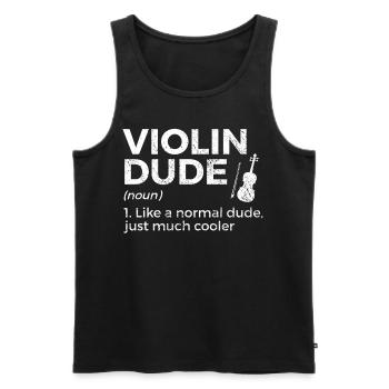 Violon Musicien - Débardeur bio Premium Homme - noir - Devant - Michal (187cm)