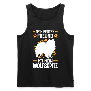 Wolfsspitz ist mein Freund deutscher Spitz Keeshon - Männer Premium Bio Tank Top - Schwarz - Vorne - Michal (187cm)