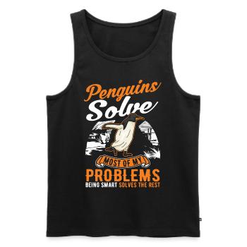 Penguin Gift Penguin - Men's Premium Organic Tank Top - black - Front - AI Model Male 178 light (178cm)