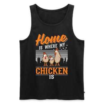 Poulets Home Farmer Poulet - Débardeur bio Premium Homme - noir - Devant - Michal (187cm)