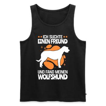 Fand meinen Irischer Wolfshund Irish Wolfhound - Männer Premium Bio Tank Top - Schwarz - Vorne - AI Model Male 178 light (178cm)