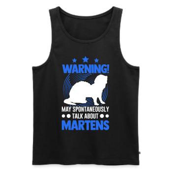 Warning Marder Mink Badger Pine Marten - Men's Premium Organic Tank Top - black - Front - AI Model Male 178 light (178cm)