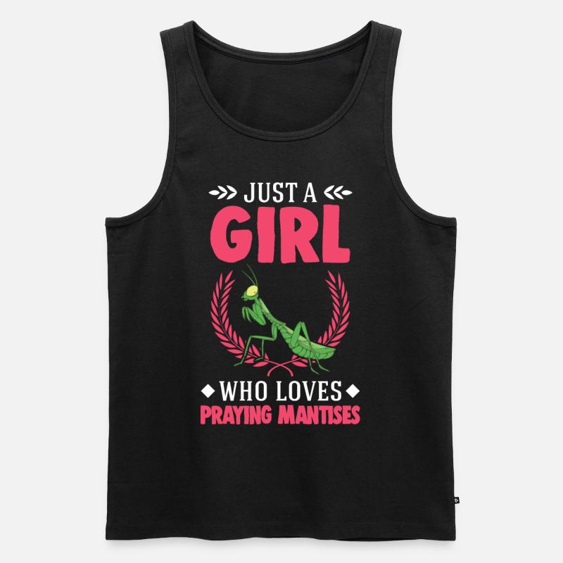 Gottesanbeterin Mädchen Mantis Fangschrecke - Männer Premium Bio Tank Top - Schwarz