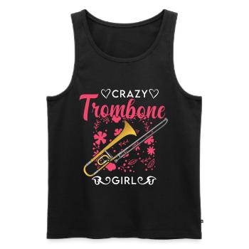 Crazy Trombone Girl Trombones Girl - Débardeur bio Premium Homme - noir - Devant - AI Model Male 178 light (178cm)
