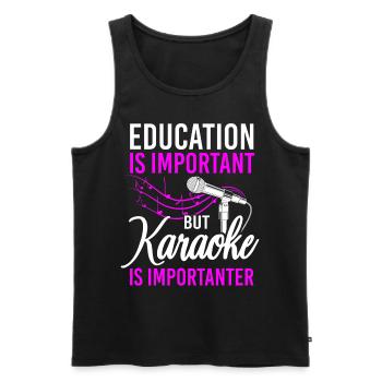 Karaoke Singer Education Is - Männer Premium Bio Tank Top - Schwarz - Vorne - AI Model Male 178 light (178cm)