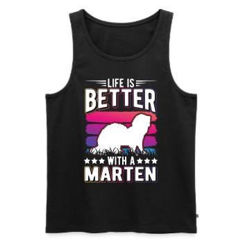Life is better with marten mink pine marten - Men's Premium Organic Tank Top - black - Front - AI Model Male 178 light (178cm)