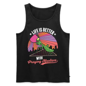 Life is better with praying mantises - Men's Premium Organic Tank Top - black - Front - Michal (187cm)