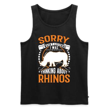 Rhinocéros Cadeau Rhino Rhinocéros - Débardeur bio Premium Homme - noir - Devant - Michal (187cm)