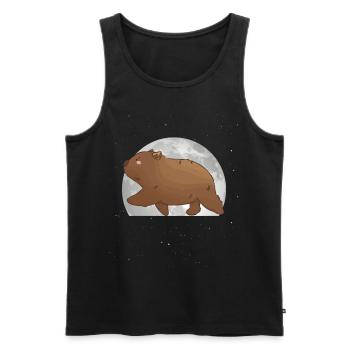 Wombat Moon - Men's Premium Organic Tank Top - black - Front - Michal (187cm)