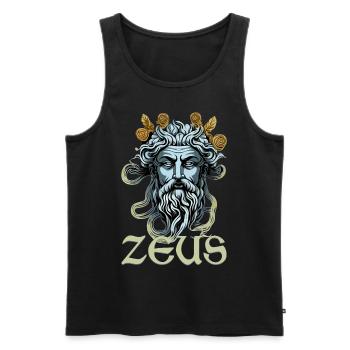 Dieu grec Zeus Grèce Mythologie antique - Débardeur bio Premium Homme - noir - Devant - AI Model Male 178 light (178cm)