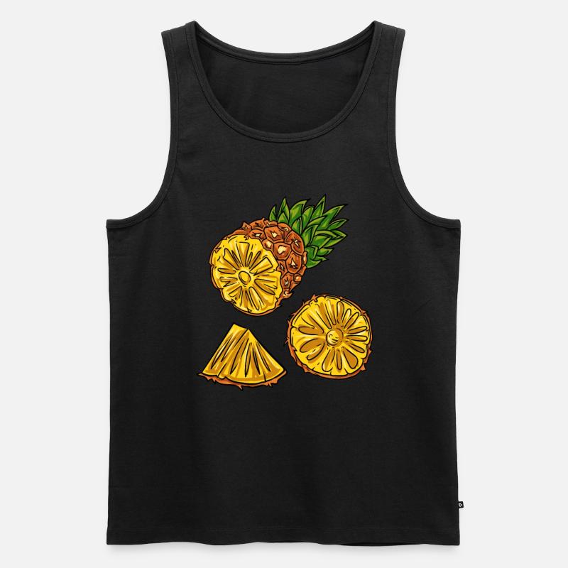 Ananas Frucht - Männer Premium Bio Tank Top - Schwarz