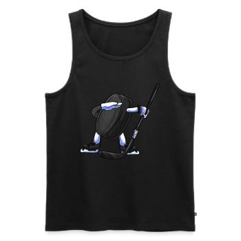 Puck Eishockey - Männer Premium Bio Tank Top - Schwarz - Vorne - Michal (187cm)