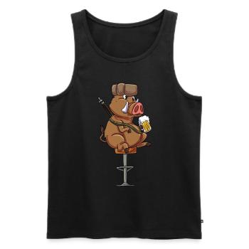 Chasseur de sanglier - Débardeur bio Premium Homme - noir - Devant - Michal (187cm)