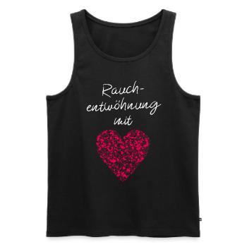 Rauchentwöhnung mit Herz Rauchfrei Tabakkonsum - Männer Premium Bio Tank Top - Schwarz - Vorne - Michal (187cm)