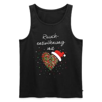 Rauchentwöhnung mit Herz Weihnachtsmütze Nikolaus - Männer Premium Bio Tank Top - Schwarz - Vorne - Michal (187cm)