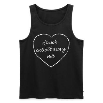 Rauchentwöhnung mit Herz Tabakkonsum Selbsthilfe - Männer Premium Bio Tank Top - Schwarz - Vorne - Michal (187cm)